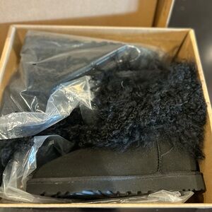UGG Black Sheepskin Cuff Boots